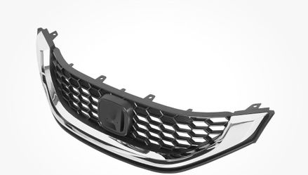 2013 2014 2015 Honda Civic Sedan Front Bumper Grille grill Gloss Black W/Chrome Trim assembly