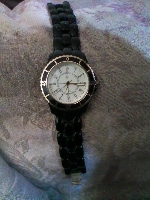 Black W/ Gold Watch STAINLESS STEEL 