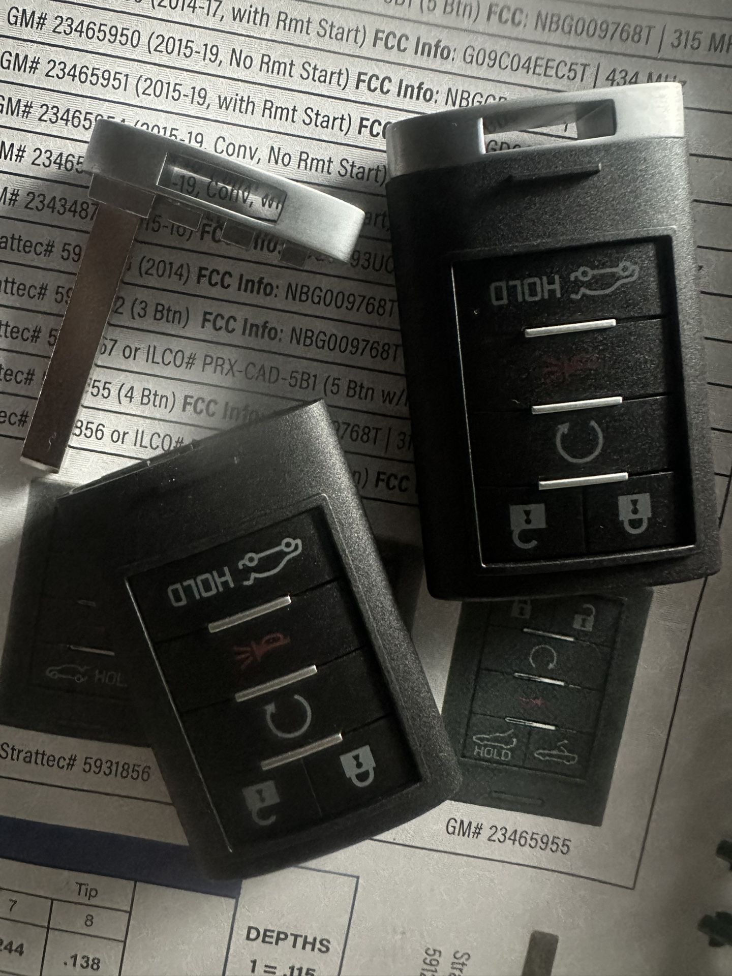 GM - Cadillac key Fobs
