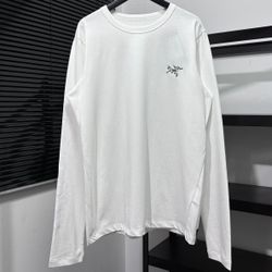 Arcteryx White Embroidered Lage Cottan Long Sleeves