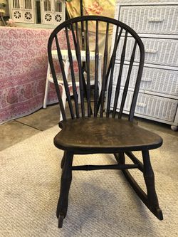 Antique child’s rocking chair rocker 1920 bluebird furniture manufacturing
