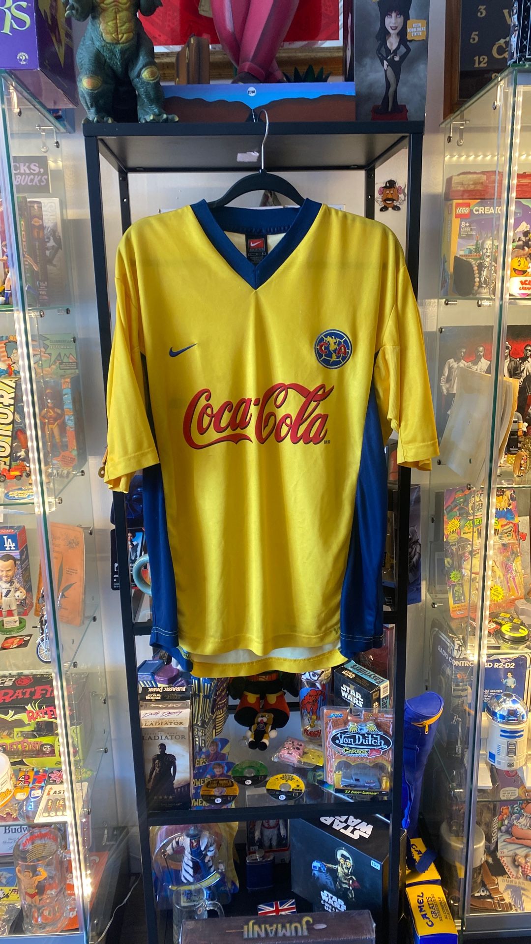 Vintage Nike Club America Jersey Yellow Sz Large