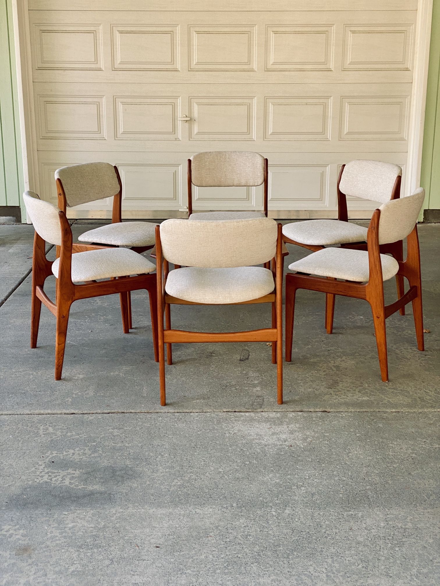 Restored Mid Century Teak Dining Chairs by Benny Linden
