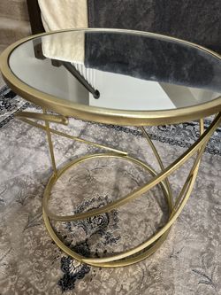 2 Piece Glass Top Table 