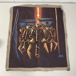 Original Signed Canvas Painting “Midnight Jazz Procession” by Joseph 