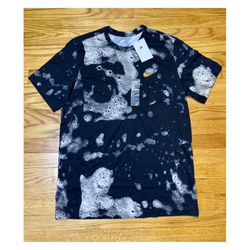 NIKE Keep it Clean Tee Soap Suds Swoosh Short Sleeve Cotton Black Men’s Sz L New
