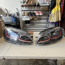 JDMSPEED Pair Front LED Headlight For 2013-18 Volkswagen VW Golf 7 With Sequence Indicator 