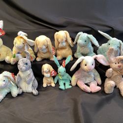 TY Beanie Babies LOT of 12 - Bunnies - Rare/Errors will sell individually 
