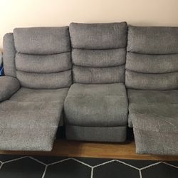 2 Piece Living Room Set- Sofa & A Loveseat Recliner- Used