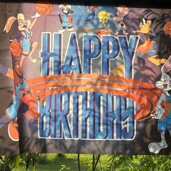 SPACE JAM BIRTHDAY BANNERS 