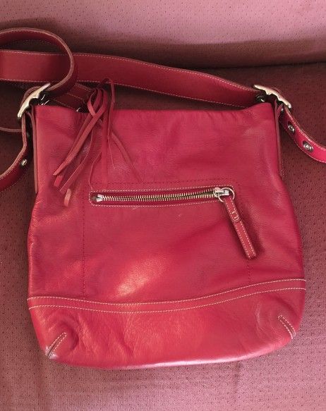 Authentic Coach Red Leather Purse