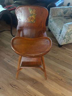 Vintage Wooden Children's High Chair