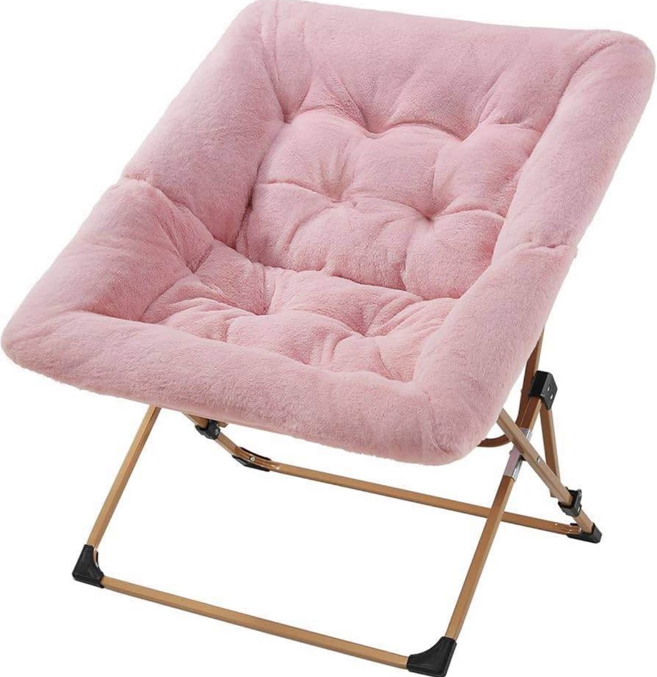 New OAKHAM Comfy Saucer Chair for Adults, Soft Faux Leather Folding Chair for Bedroom, Living Room, Dorm, Flexible Reading Chair for Teens and Kids, X