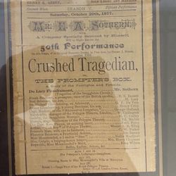 Antique 1877 Broadway Playbill Made From Fabric/silk