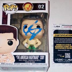 CODY RHODES SIGNED AUTOGRAPHED AMERICAN NIGHTMARE WRESTLING FUNKO POP 02 JSA COA