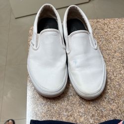 Leather Slip On Vans For Woman Size 9.5