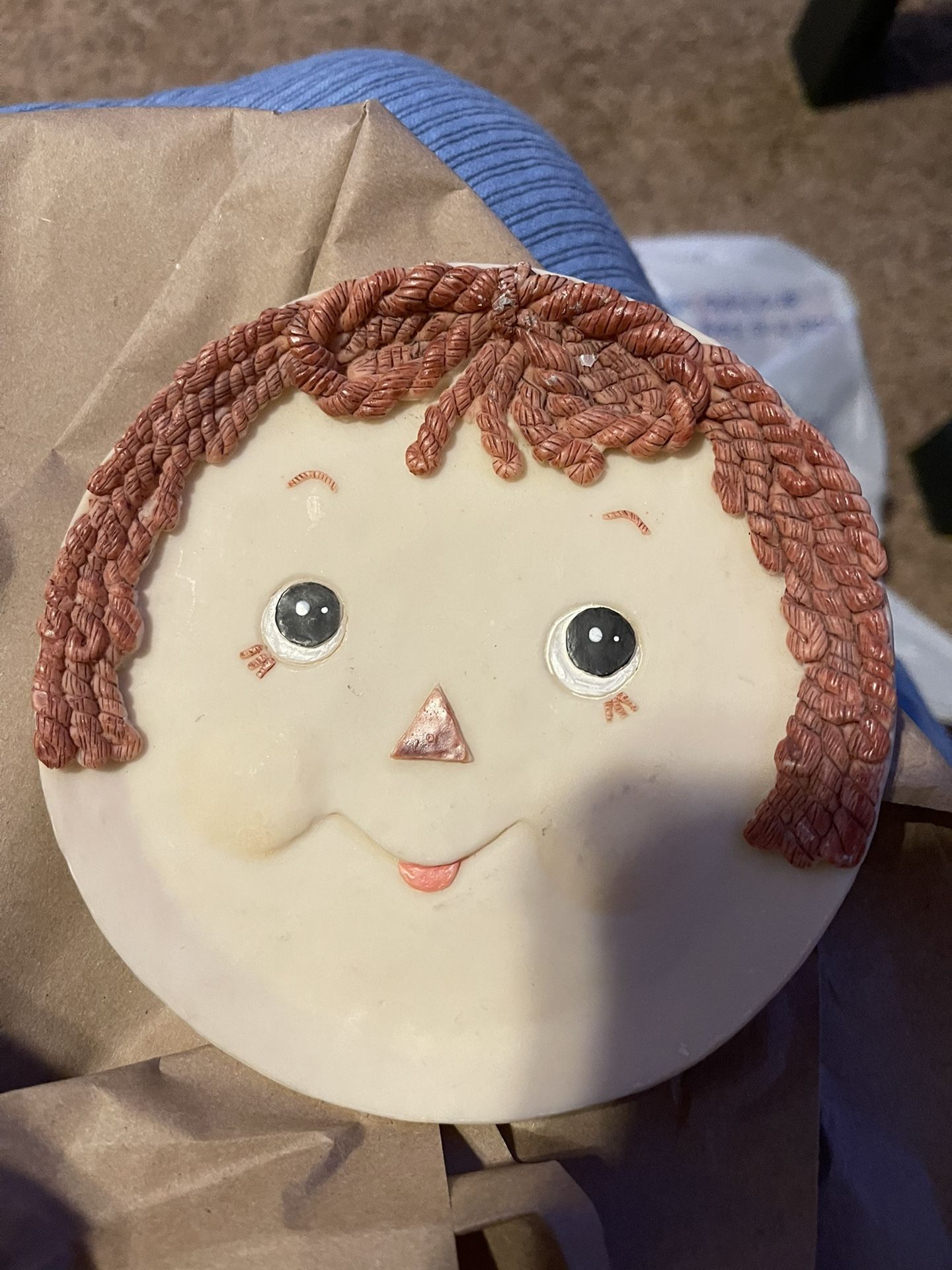 Raggedy Ann Andy 1997 Popular Imports Miniature Resin Doll Tea Plate