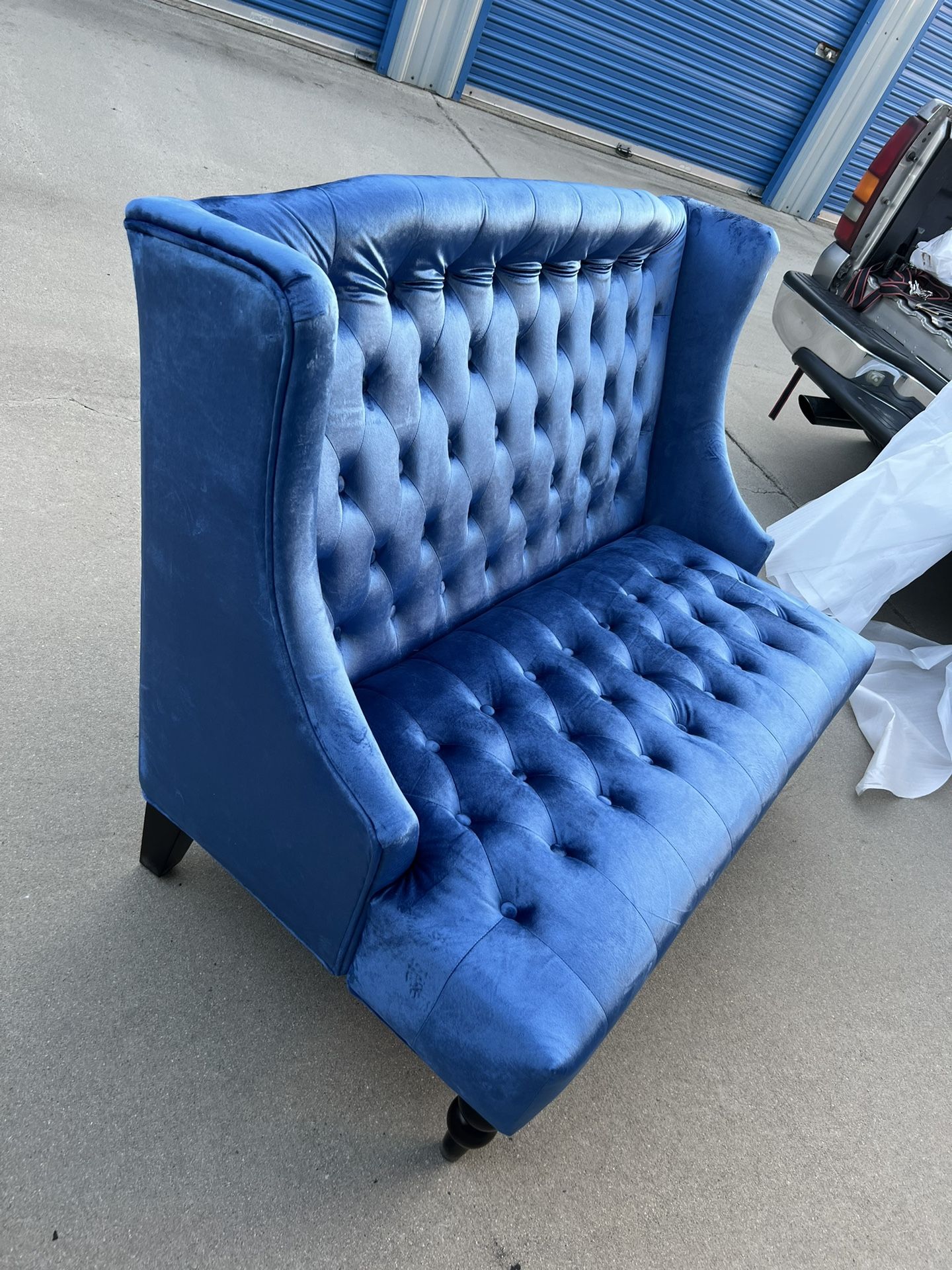 Brand New High Back Blue Velvet Loveseat for Sale in Fowler, CA OfferUp