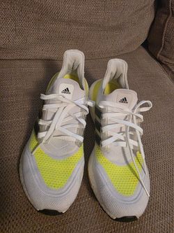 Size 89- adidas UltraBoost 21 White Solar Yellow