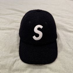 Supreme Black Wool “S” Logo Hat Adjustable Strap One Size Unisex Adults