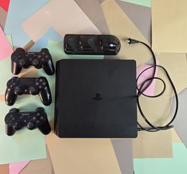 Sony PlayStation 4 Slim Console Bundle with 3 Controllers