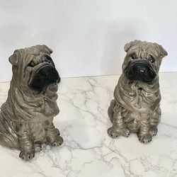 Vintage Sitting Shar-Pei Dog Figurine Collectible 7.5” 