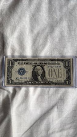 $1 Silver certificate 1928 blue seal $100