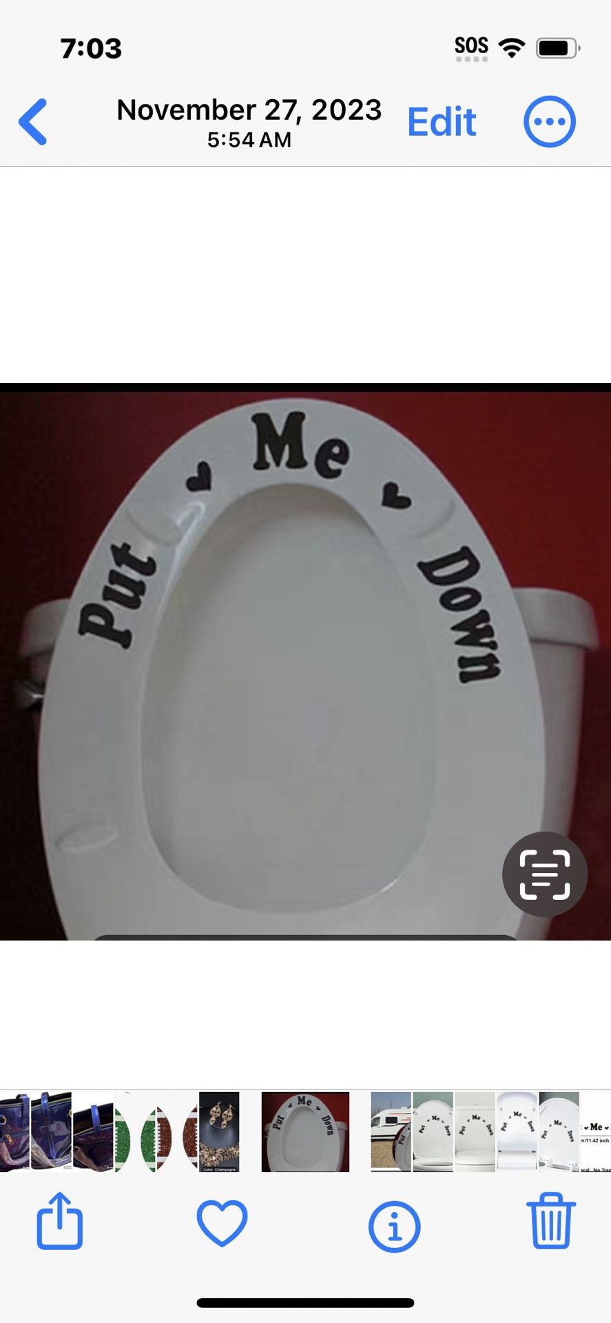 Toilet Me Down Toilet Seat Sticker