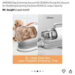 AIRROBO Dog Grooming Vacuum Kit,12000Pa Strong Pet Vacuum