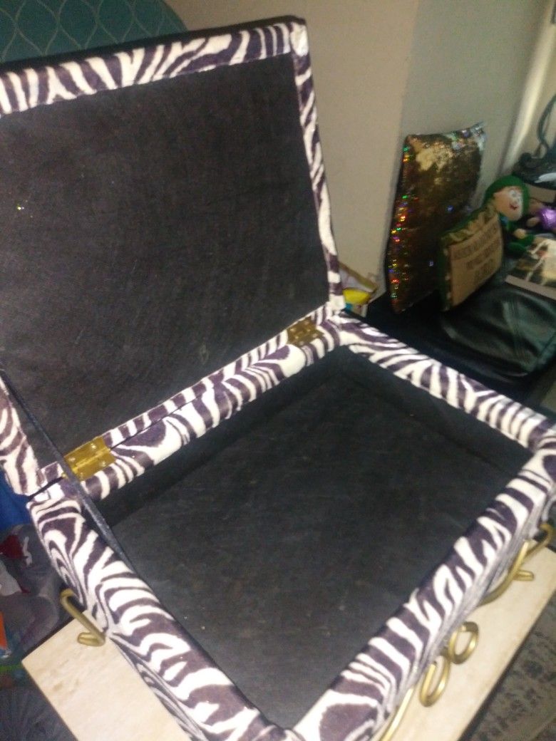 Zebra Printed Jewellery Chest