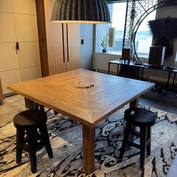 Rustic Wood Square Table 