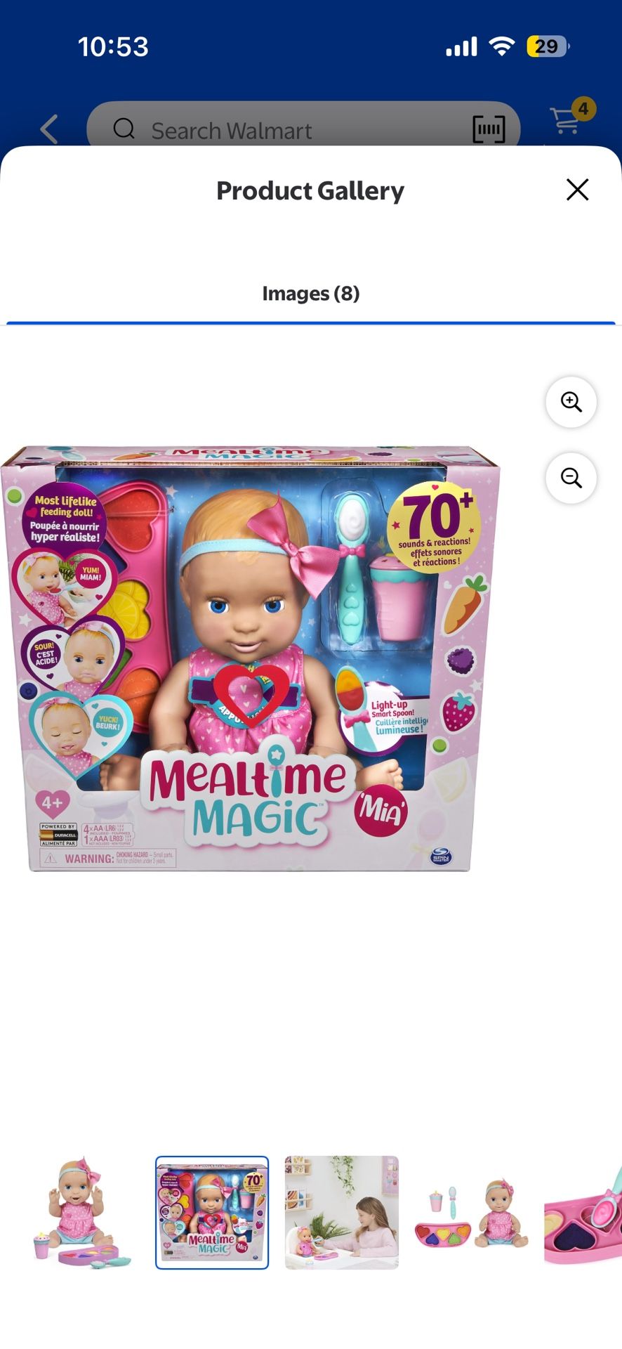Mealtime Magic Mia, Interactive Feeding Baby Doll, Recognizes Over 50 Foods