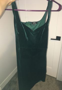 Green velvet dress