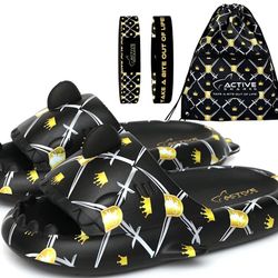 ActiveSharks - Shark Slides Slippers for women and men - cloud Shark Slides Sandals - Shark flip flops slide - cloudy Sharks Unisex M4-5/W5.5-6.5