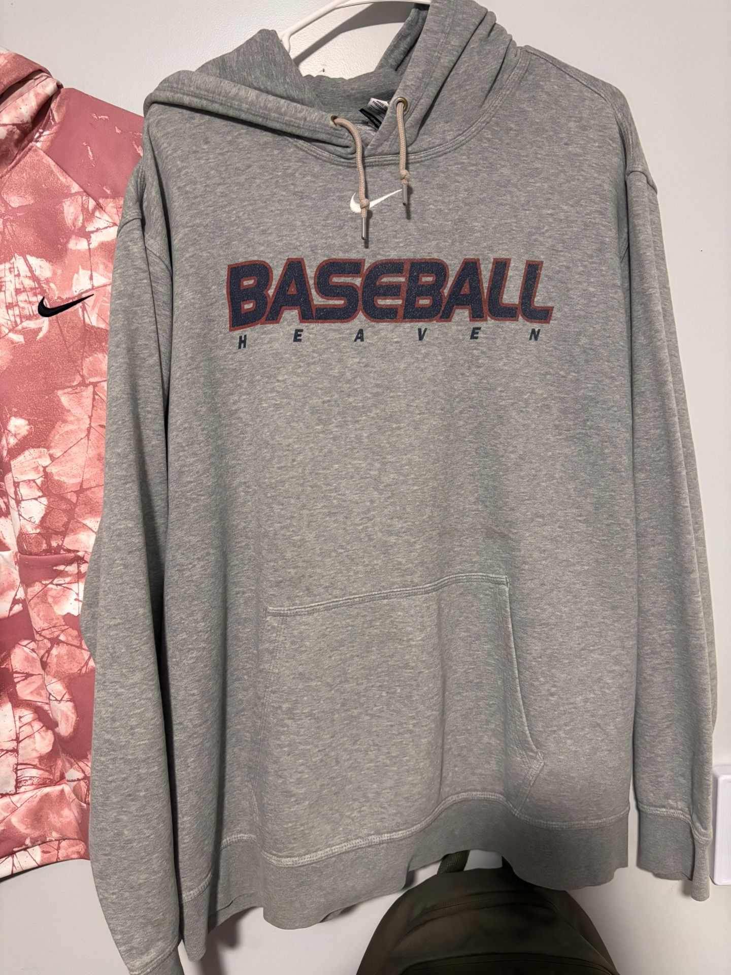 Nike Center Swoosh Grey Hoodie BSBL XL Rare Training Vintage Streetwear RARE