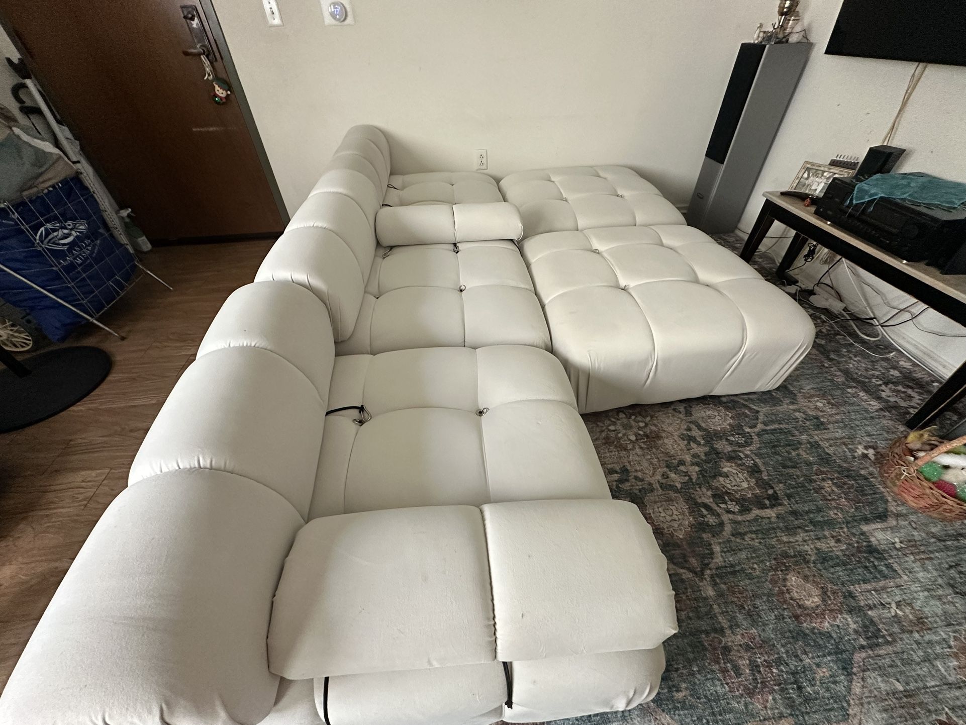 Sectional Couch Velour Material