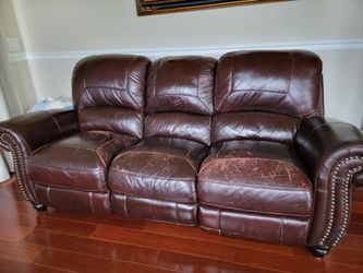 Leather Recliner Couch Set