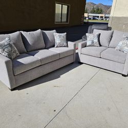 Super Deal USA Custom Made Sofa & Love Seat Light Grey $899  