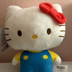 Hello Kitty Blue Overalls Yellow Shirt Red Bow