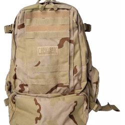 CAMELBAK BFM Old School Lrg Army Hydration Pack 3 Liter Bladder Camo Desert EUC