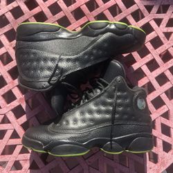 7Y Air Jordan 13 Retro BG Black / Altitude Green