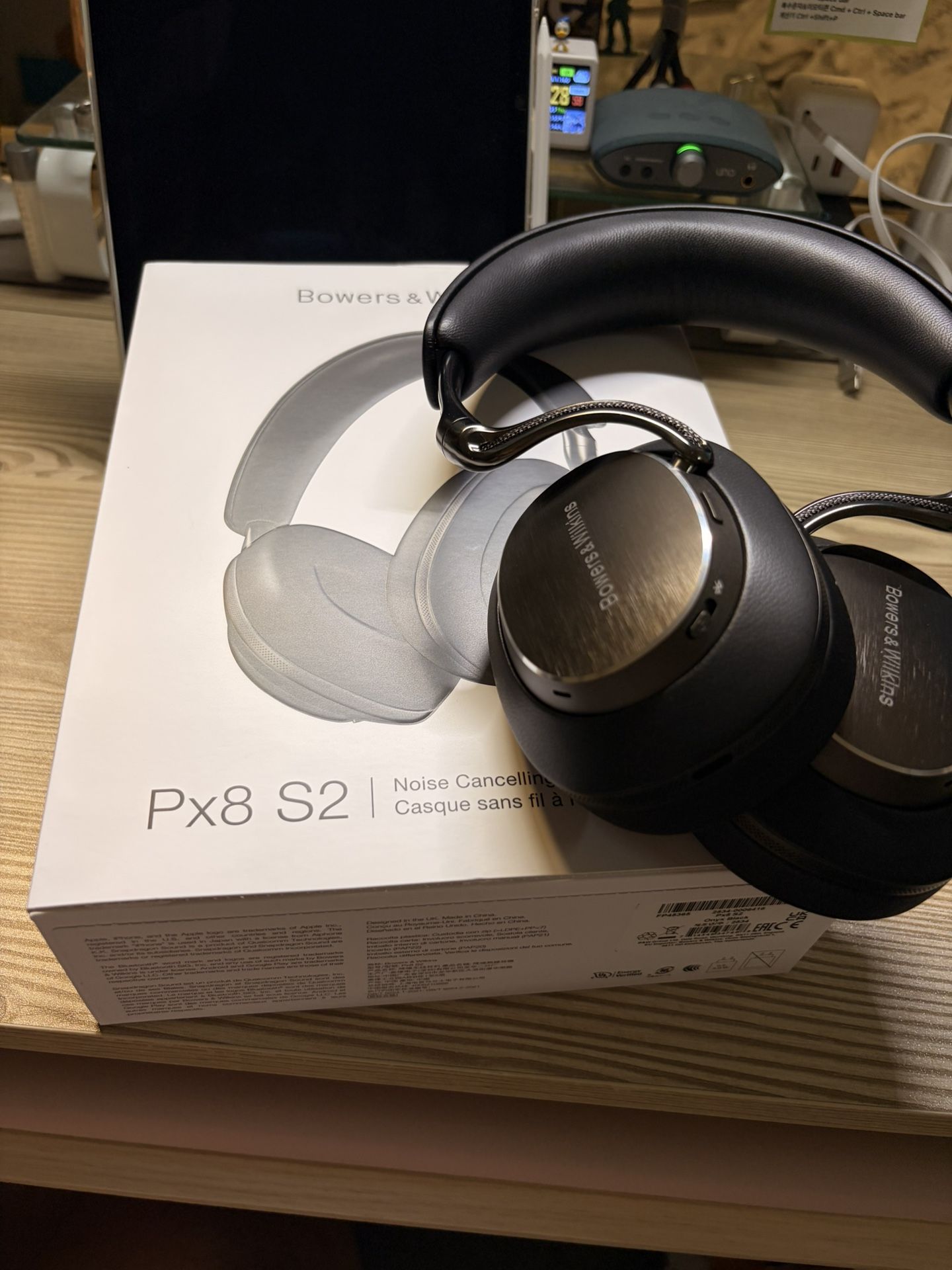 Bowers & Wilkins Px8 S2 Wireless Active Noise Cancelling Headphones, Onyx Black