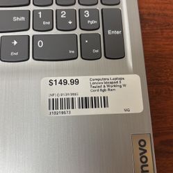 Laptop Lenovo Idepad 3  W/cords 8gb Of Ram Model # Idea pad 3 15ITL05