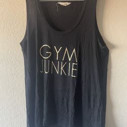 Z By Zobha, Women’s Black Muscle Shirt Gym Junkie Round Neck Size S Runs Big
