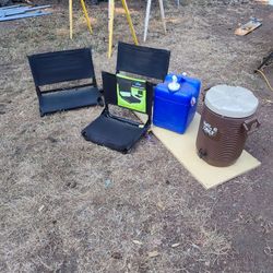 Stadium Chairs And Water Jugs 