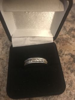 Men white gold band 3/4 karat in diamonds 10 k