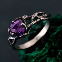 Silver Celtic Amethyst Ring