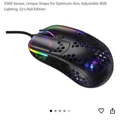 XTRFY MZ1, Ultra-Light Wired Gaming Mouse, Cutting-Edge Pixart 3389 Sensor, Unique Shape for Optimum Aim, Adjustable RGB Lighting, Zy’s Rail Editio