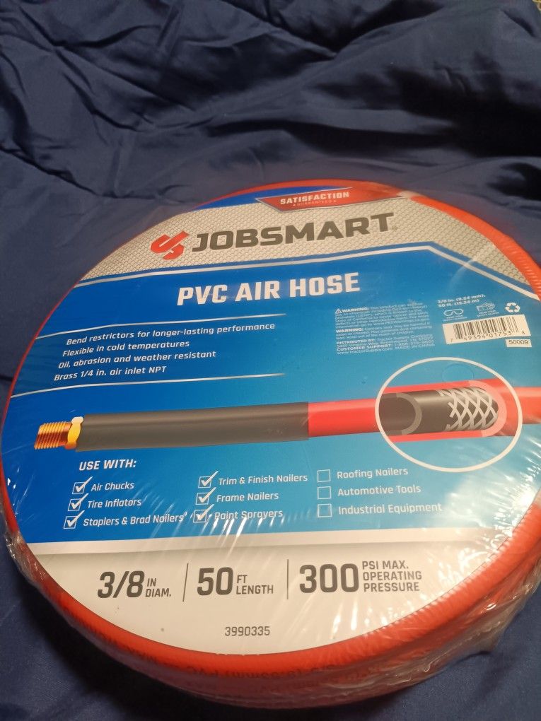 NEW JOBSMART 3/8 IN / 50 FT PVC AIR HOSE