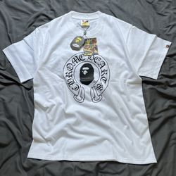BAPE x Chrome Hearts white tee
